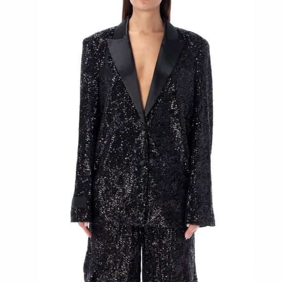 Rotate Birger Christensen Sequined Oversized Single-Breasted Blazer - Picture 1 of 5